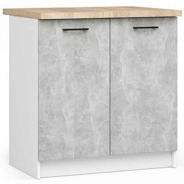 Kuchyňská skřínka OLIVIA S80 - bílá/beton
