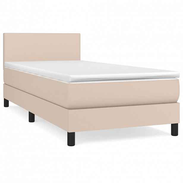 vidaXL Box spring postel s matrací cappuccino 90x200 cm umělá kůže