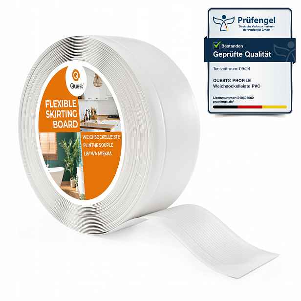 Podlahová lišta Pvc soklová flexibilní 70/20 bílá, 10 m
