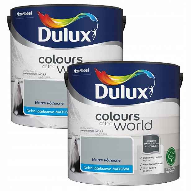 Set Dulux Barvy Světa 2x2,5L Barva Latexová Emulze Severní Moře 5L