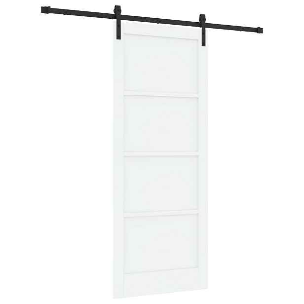 vidaXL Posuvné dveře 86 x 211 cm Kompozitní dřevo Bílá a černá