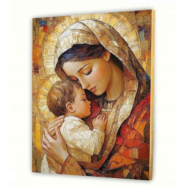 Obraz do obývacího pokoje náboženský 40x50 cm Ježíš a Marie na plátně dárek #900