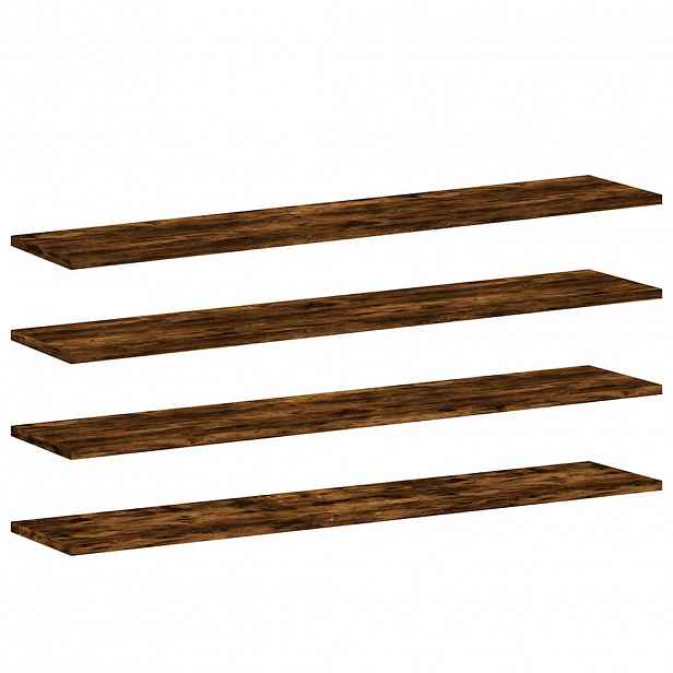 vidaXL Nástěnné police 4 ks kouřový dub 100x20x1,5 cm kompozitní dřevo
