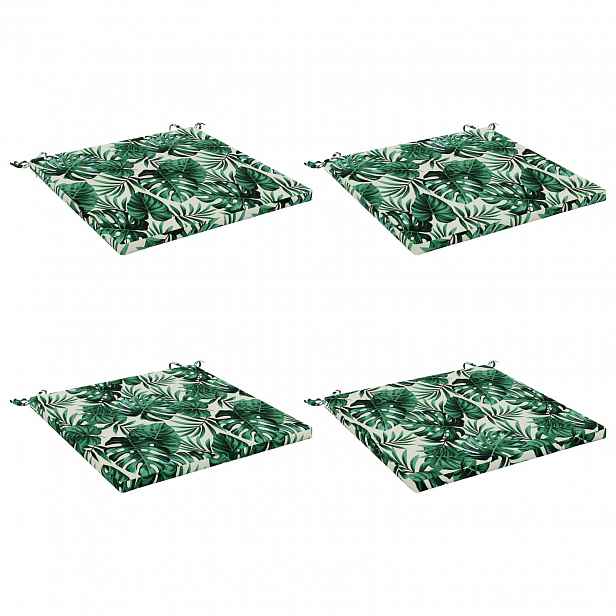 vidaXL Polstry ve 4 kusech SOEST 4 ks 100% polyester Vzor listů