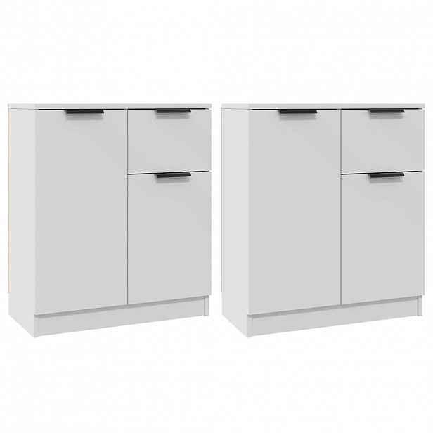 vidaXL Příborníky 2 ks bílé 60 x 30 x 70 cm kompozitní dřevo