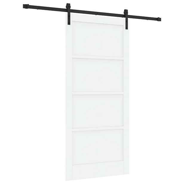 vidaXL Posuvné dveře 93 x 202 cm Kompozitní dřevo Bílá a černá