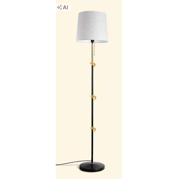 Lněná stojací lampa s paticí E27, max. 60 W, stojací lampa