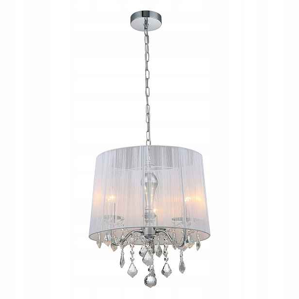 Cornelia Moderní, dekorativní stříbrná závěsná lampa, bílá E14 3X40W