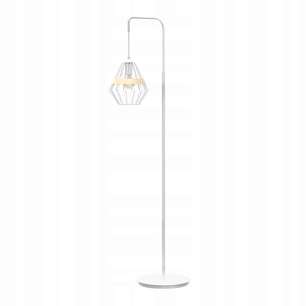 Milagro Podlahová lampa Cliff E27 1x60W Bílá/Dřevo Kov IP20
