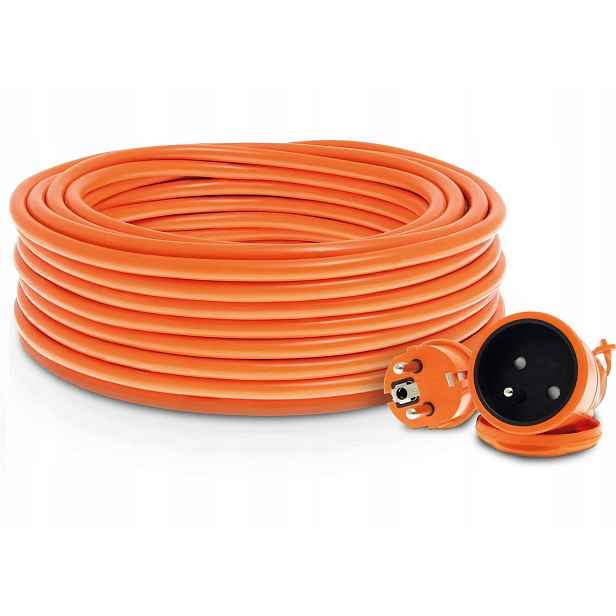Prodlužovací Kabel zahradní prodlužovací kabel silný 3 x 2,5mm 50m Oranžový