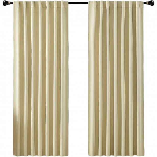 Tepelné zatemňovací závěsy Elegantní béžové Sada 2 ks 107 x 158 cm