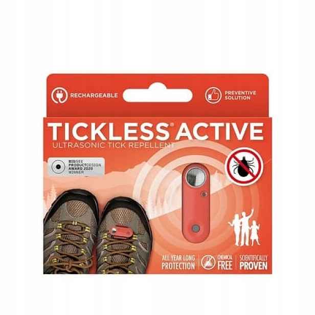 Tickless Active Dobíjecí ultrazvukový odpuzovač klíšťat a blech pro lidi Co