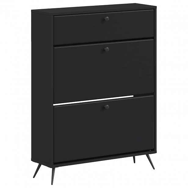 vidaXL Skříň na obuv BREDA 78 x 24 x 103 cm Kompozitní dřevo Černá
