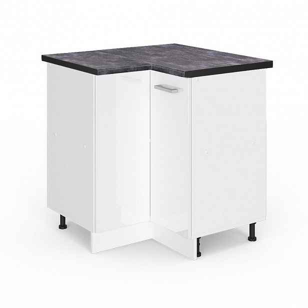 Vicco ROHOVÁ SKŘÍŇKA R-Line Bílá vysoký lesk 75.6 cm , PD Antracit