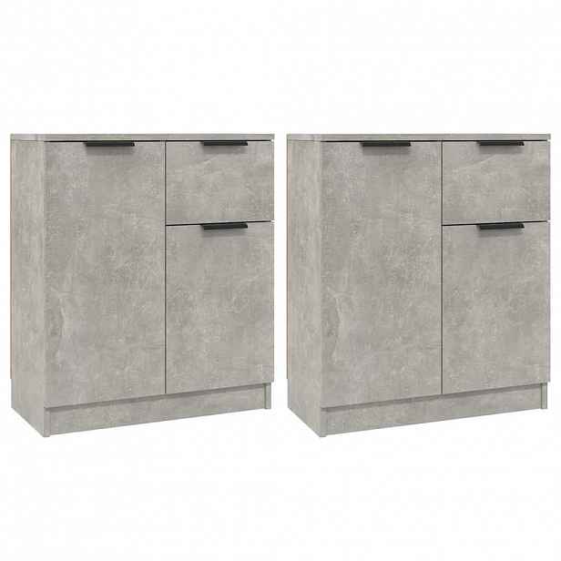 vidaXL Příborníky 2 ks betonově šedé 60 x 30 x 70 cm kompozitní dřevo