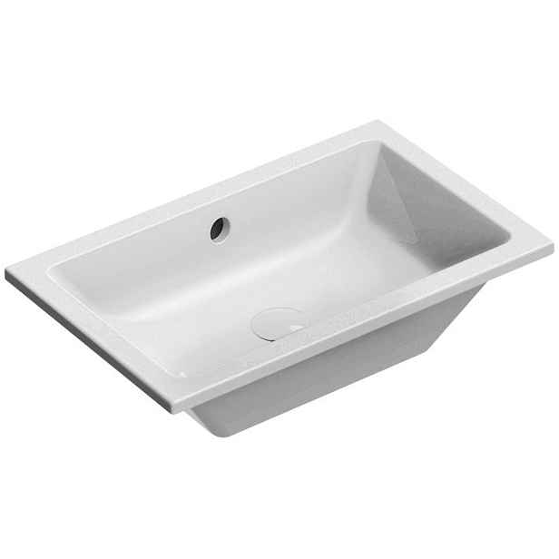 GSI KUBE X keramické umyvadlo 60x37cm, zápustné, broušená spodní hrana, bílá ExtraGlaze