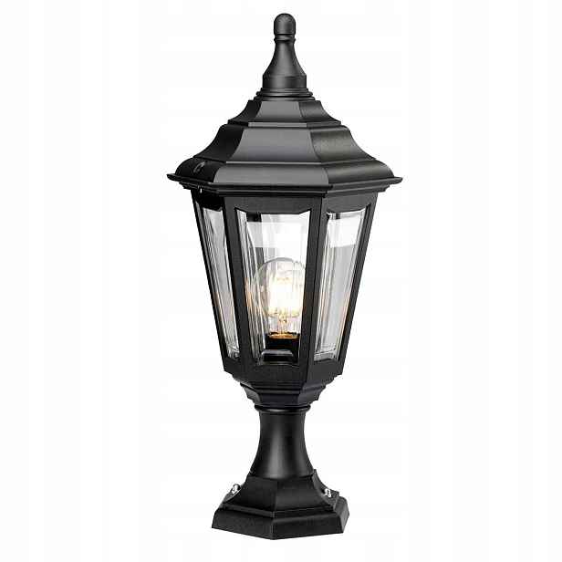 Venkovní stojací zahradní lampa soklová černá klasická 51 cm Elstead