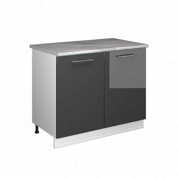 Vicco SKŘÍŇKA POD DŘEZ Fame-Line, Antracitový vysoký lesk/Bílá, 100 cm, PD Mramor