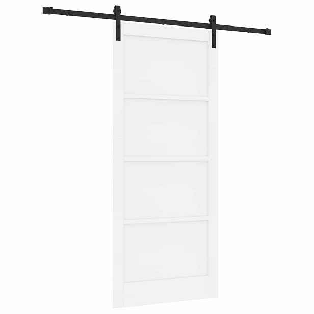vidaXL Posuvné dveře 93 x 211 cm Kompozitní dřevo Bílá a černá