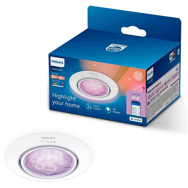 Stropní Led podomítkové svítidlo 5W GU10 Rgb Philips Smart WiFi Aplikace WiZ