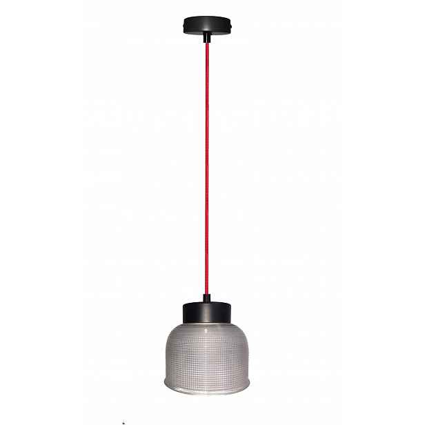 Závěsná lampa černo-červená E27 Liverpool Ledea