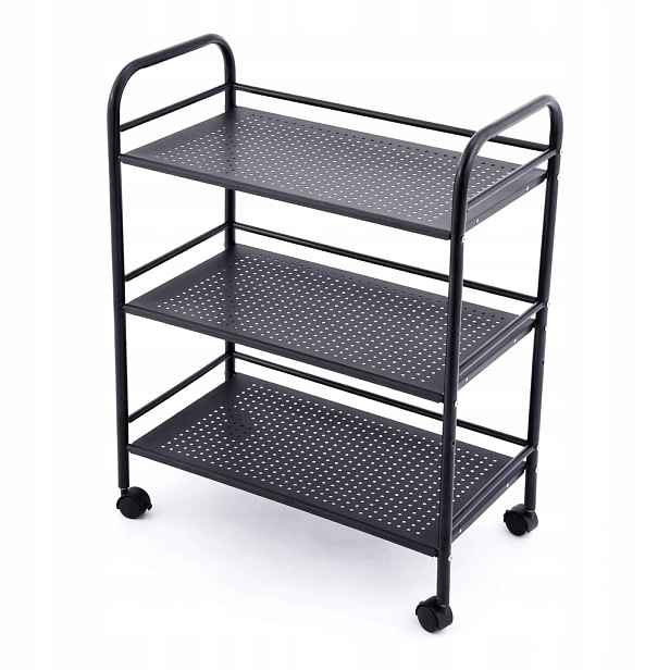 Apt DA679 Kovový vozík na kolečkách, 3 police, nosnost 30 kg, 50 x 32 x 75