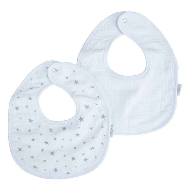 Bílé mušelínové bryndáky v sadě 2 ks – Bébé Douceur
