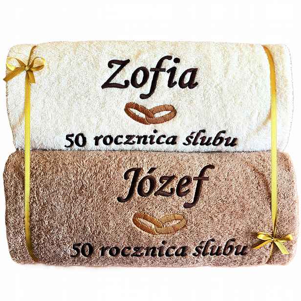 Dárek k 50. Výročí Svatby manželství pro rodiče k výročí Ručníky S Výšivkou