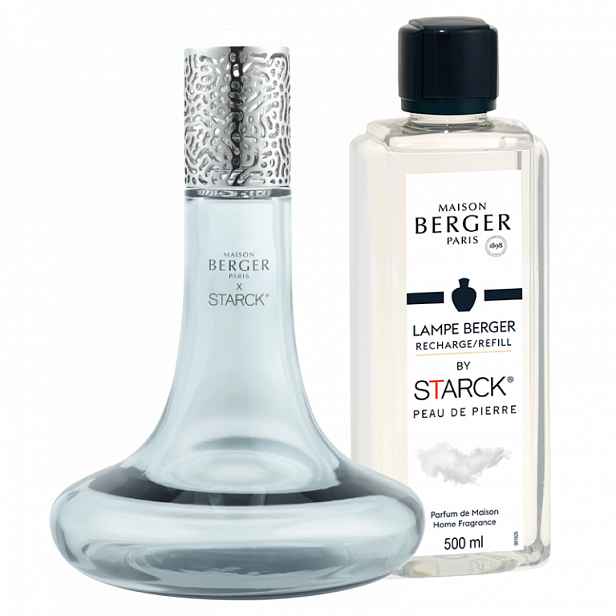 Maison Berger Paris Dárková sada: katalytická lampa Starck, šedá + Peau de Pierre, 500 ml 4740