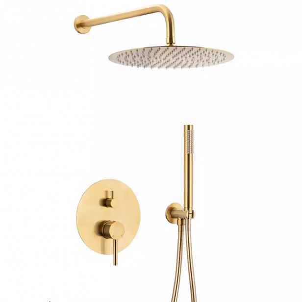 Podomítkový sprchový set s 3-funkční baterií Moza Gold