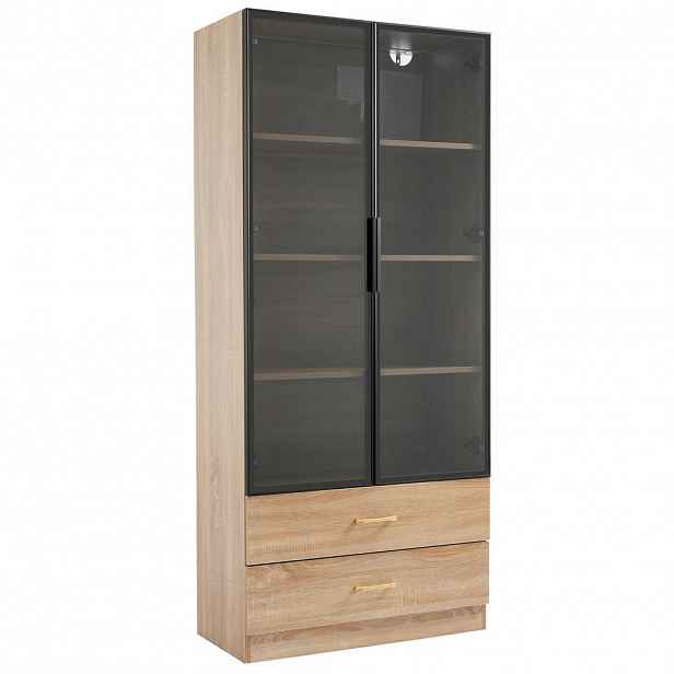Urban Meuble VITRÍNA se 2 zásuvkami a 2 dvířky 74/34,5/170 cm