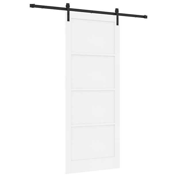 vidaXL Posuvné dveře 93 x 232 cm Kompozitní dřevo Bílá a černá