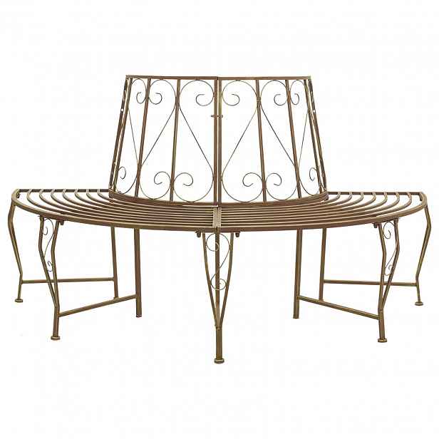 vidaXL Stromová lavička 4 -místná 160 x 80 x 89 cm steel Antická hnědá
