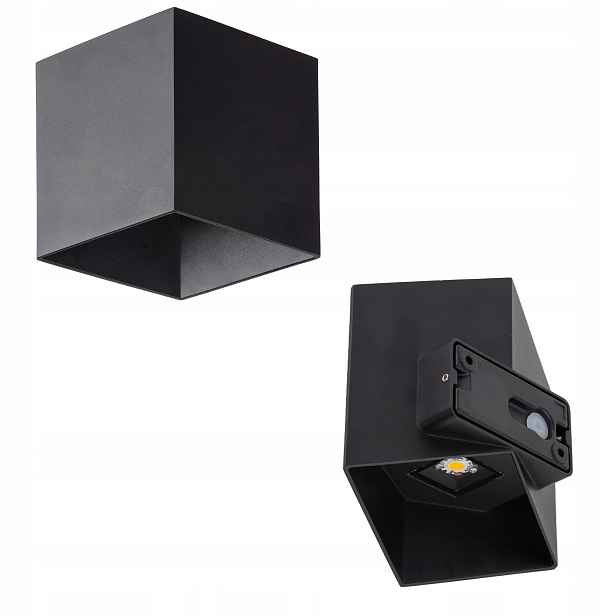 Fasádní svítidlo Cube černá horní spodní část 2xLED podsvícení Tk Lighting
