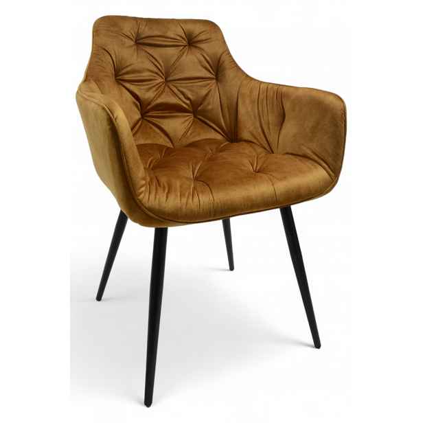 Křeslo Houston velur koňak Glamour moderní obývací pokoj kuchyně