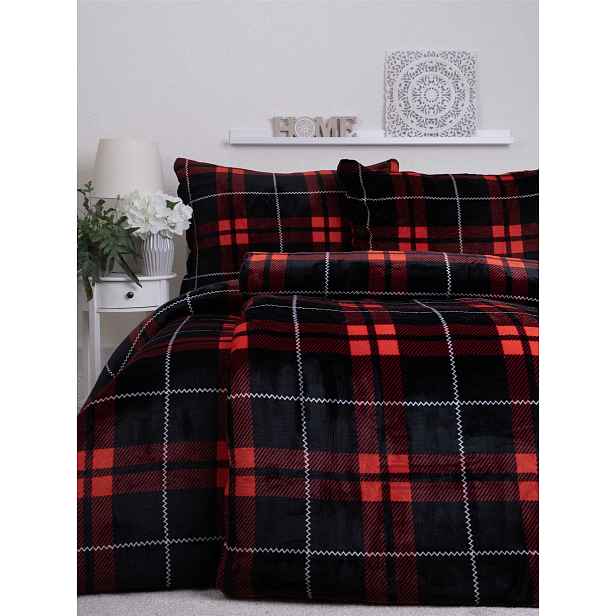 MKLuzkoviny.cz Prodloužené povlečení mikroplyš Exclusive - Scot červené- 140 × 220 cm - 70 x 90 cm