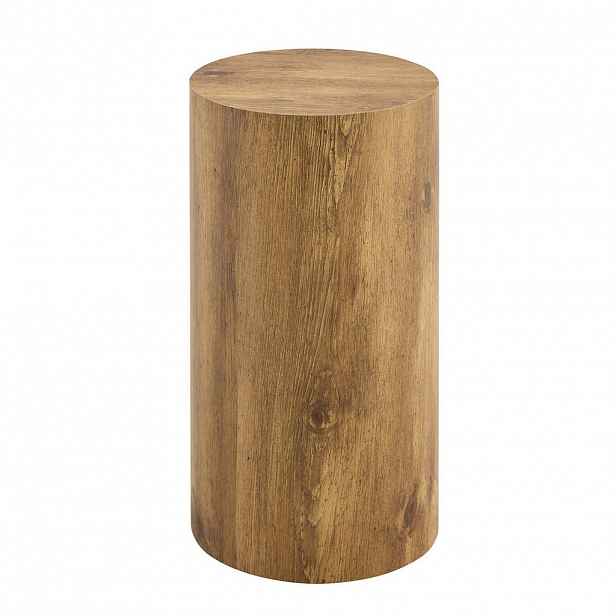 Modfu ODKLÁDACÍ stolek z MDF 30x30x55 cm v dekoru dřeva, kulatý, bez montáže a s nosností 90 kg