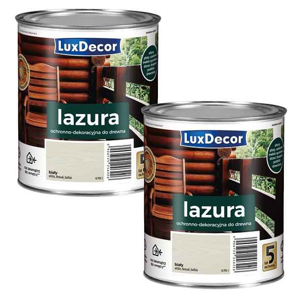Sada 2KS Luxdecor Ochranná A Dekorativní Lazura Na Dřevo 2,2L Bílá