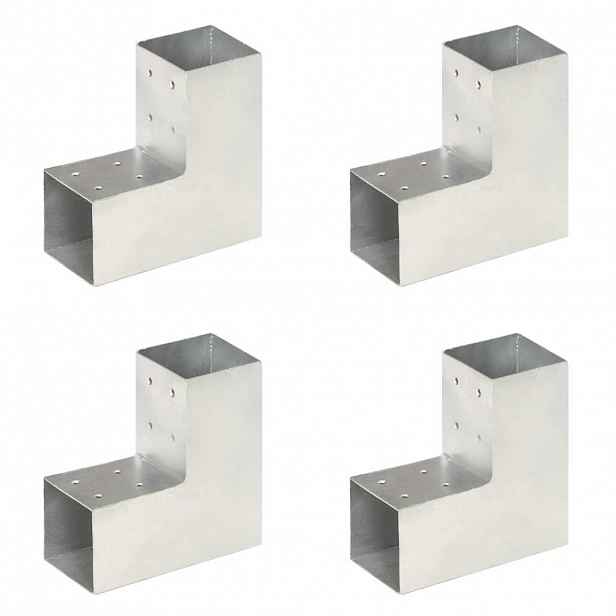 vidaXL Trámová spojka 4 ks ve tvaru L pozinkovaný kov 81 x 81 mm