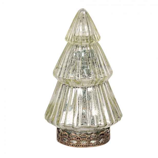 Zlatý skleněný dekorační svítící stromek LED Tree - Ø 8*14 cm  Clayre & Eef