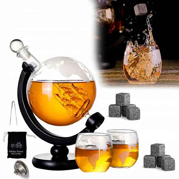 Karafa 850 ml Set Sklenice Na Whisky a další lihoviny Z 2 x sklenice