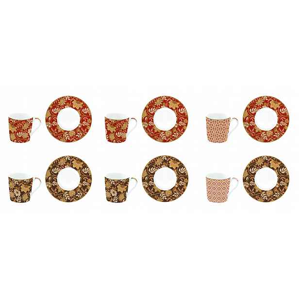 Šálky na espresso 6+6 100 ml s orientálním vzorem