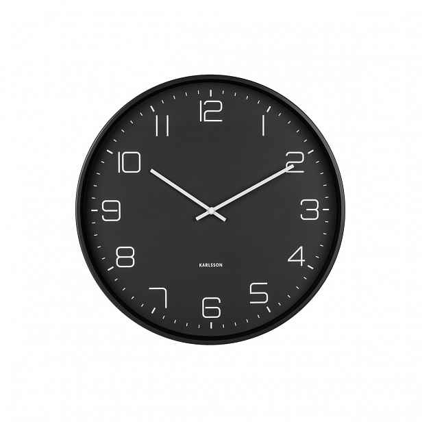 Černé nástěnné hodiny Karlsson Lofty, ø 40 cm