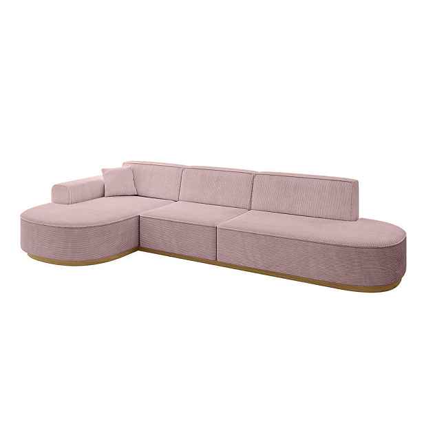 ALTDECOR ROHOVÁ SEDAČKA s otomanem, levá MARI-L2-v2 328x171x83 Růžová Manšestr