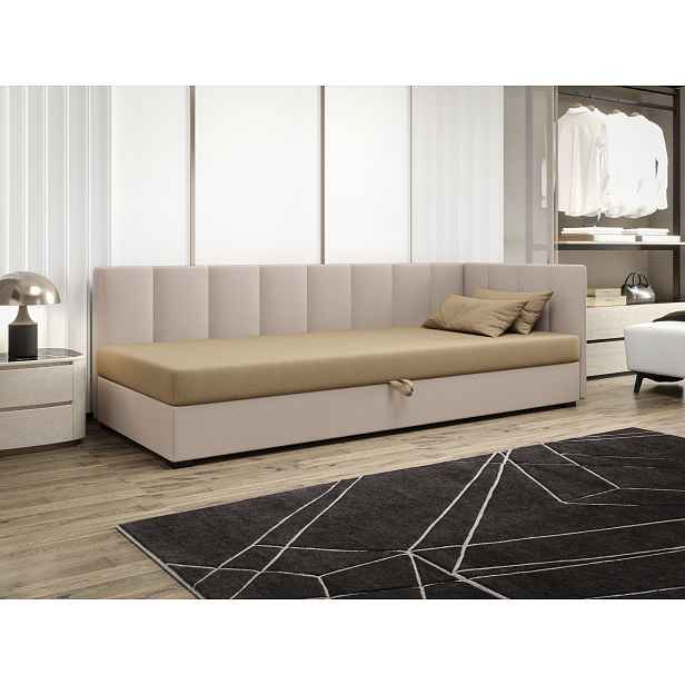 Jednolůžková postel 80x195 MANKA PLUS 1 - hnědá / ecru