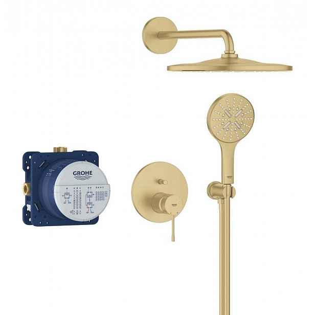 Sprchový systém Grohe Essence včetně podomítkového tělesa kartáčovaný Cool Sunrise 25287GN0