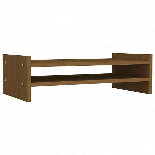 vidaXL Stojan na monitor medově hnědý 50x27x15 cm masivní borové dřevo