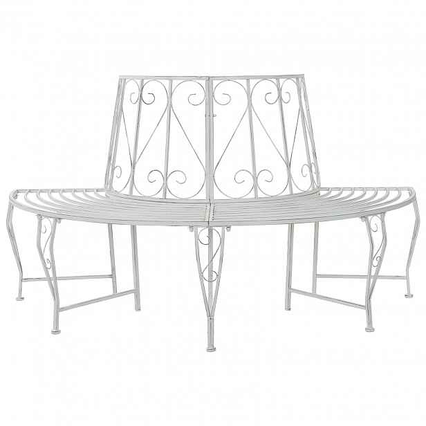 vidaXL Stromová lavička 4 -místná 160 x 80 x 89 cm steel Antická bílá