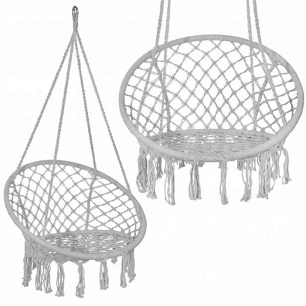 Houpací Hnízdo Zahradní Houpačka Závěsné Křeslo 100 cm Houpací Síť Boho Křeslo