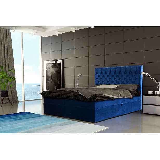 Manželská postel Cynthia 180x200cm, modrá + matrace! HELCEL